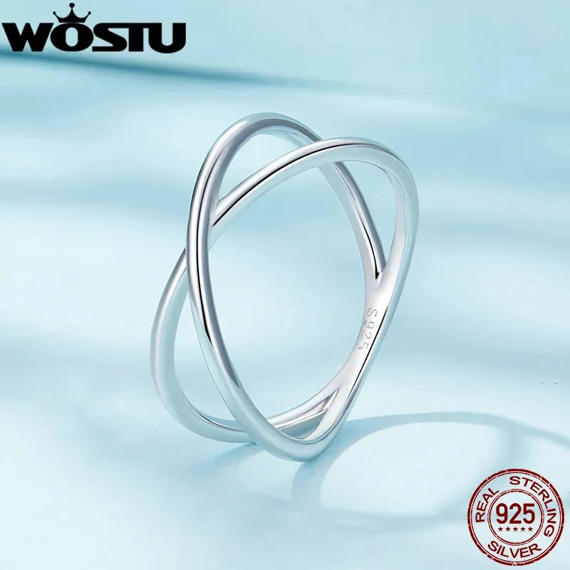 Double Layer X Shape Fine Rings For Women