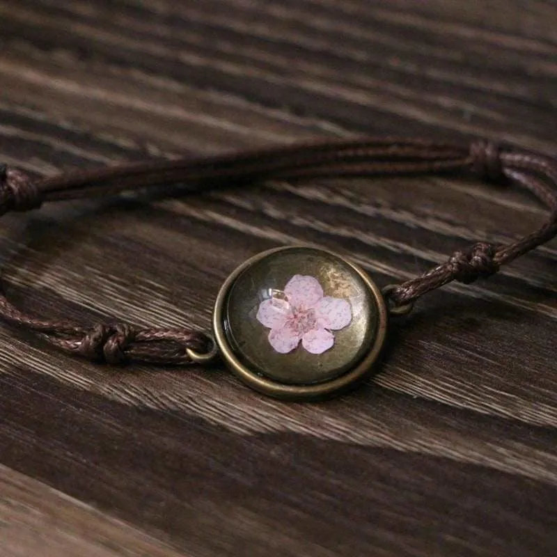 Dried Flowers Woven Bracelet