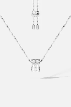 Eclat Adjustable Necklace with Double Row Ring