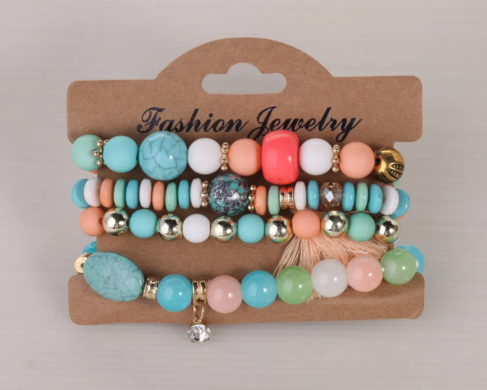 Eco-friendly Turquoise Multi-layer Tassel Bracelet