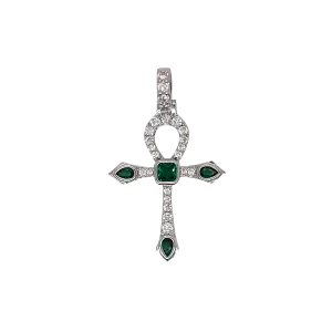 Emerald Stone Ankh Cross