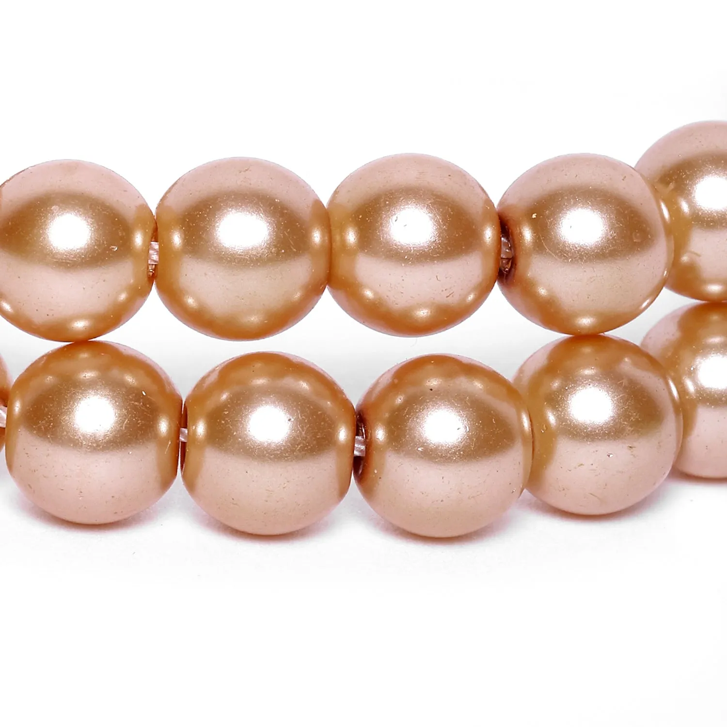 Estele Gold Plated Elegant & Modern Two-Line Glowing Golden Pearl Bracelet for Girls & Women