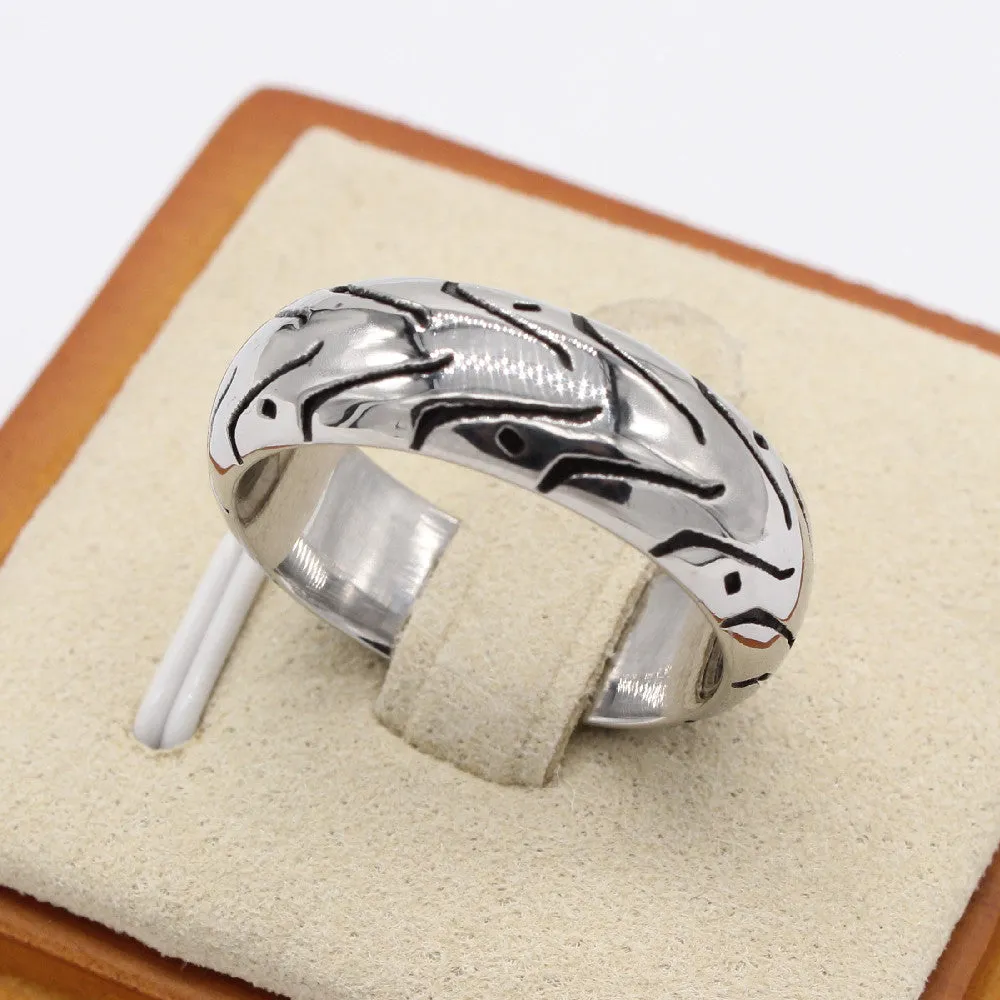 Everyday Genie Men's Rings - Titanium Steel Retro and Simple Design