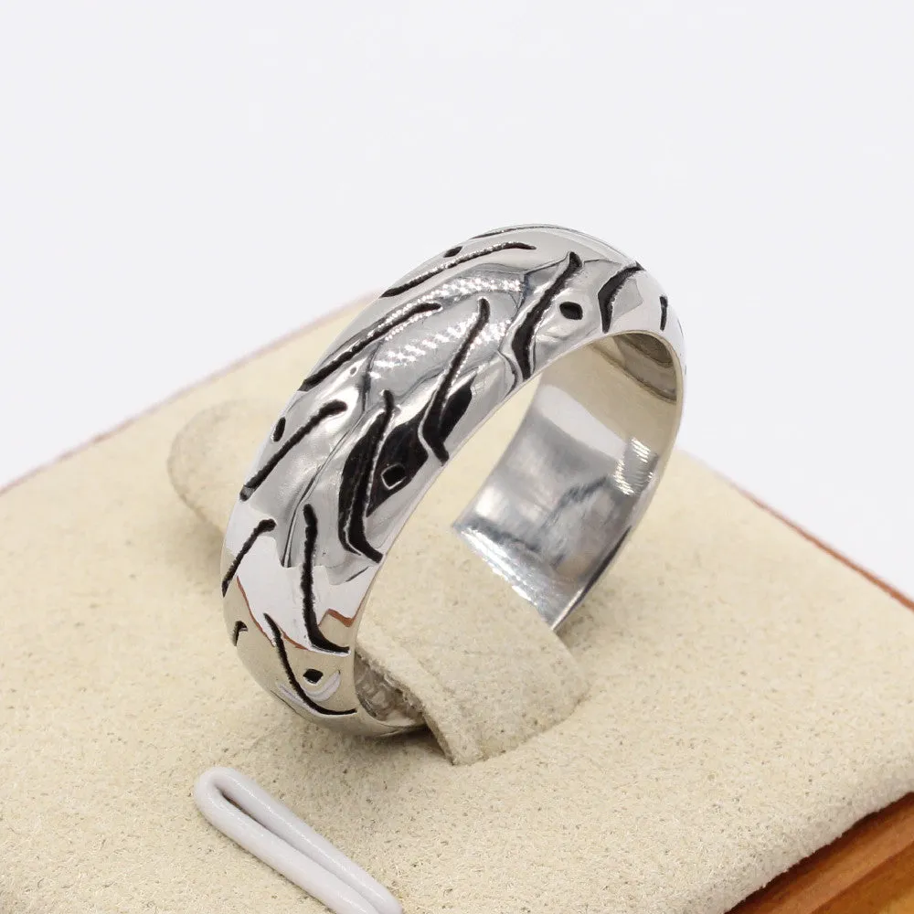 Everyday Genie Men's Rings - Titanium Steel Retro and Simple Design