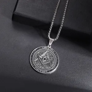 Eye Of Providence Necklace - Silver & Gold Zinc Alloy