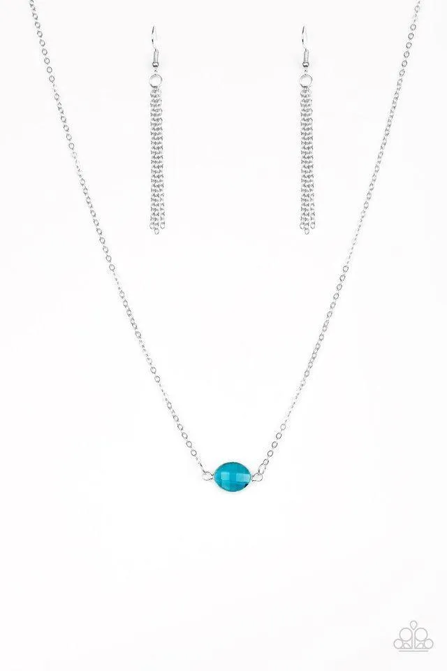 Fashionably Fantabulous Blue Rhinestone Necklace - Paparazzi Accessories