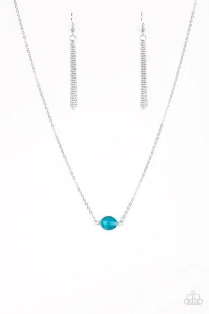 Fashionably Fantabulous Blue Rhinestone Necklace - Paparazzi Accessories