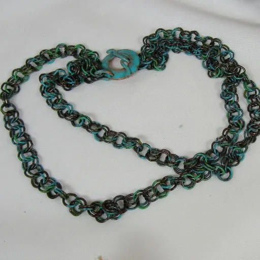 Fern Patina Copper Double Strand Necklace