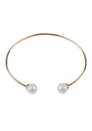 Filo Di Luna Pearl Gold Open Bracelet