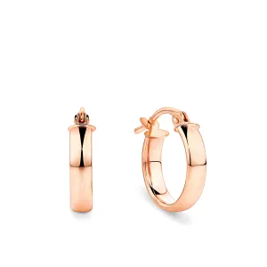 Flat Round Hoop Earrings in 9ct Rose Gold