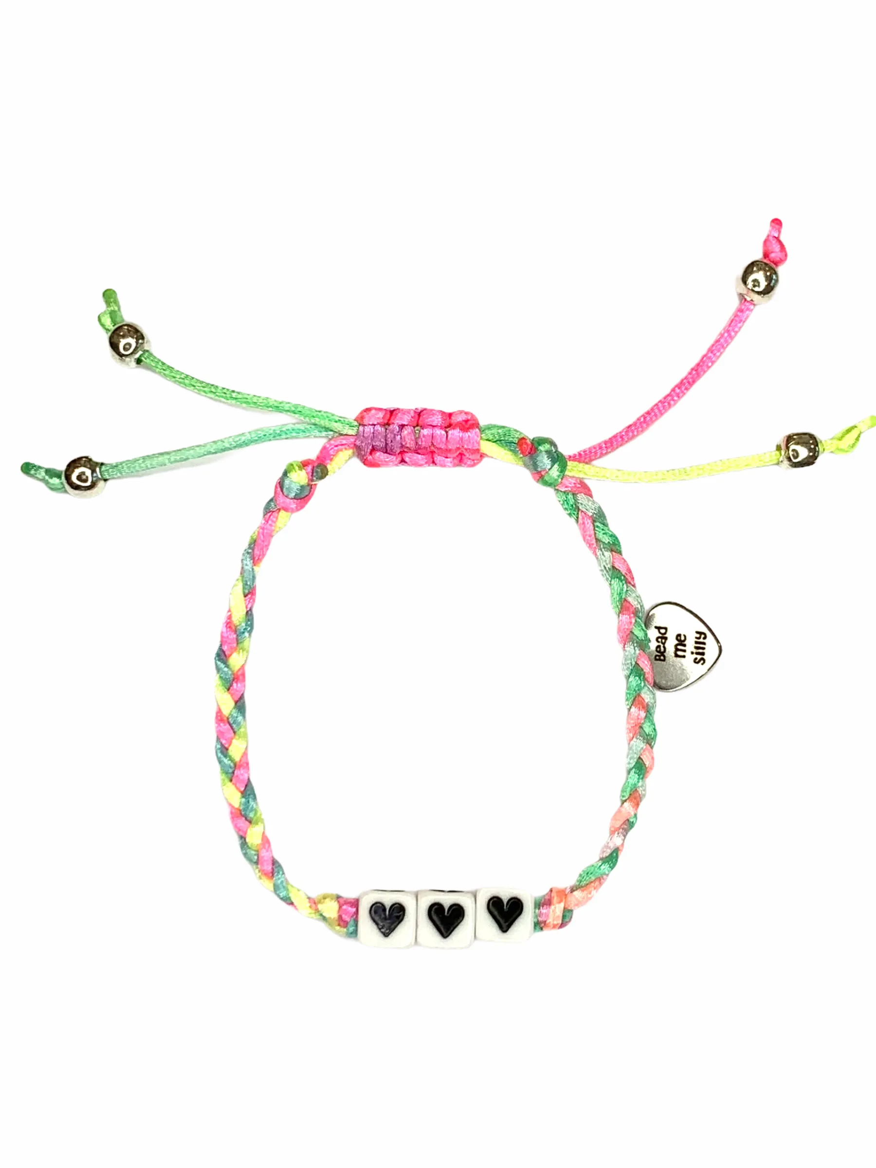 Friendship Bracelet - Triple Heart Pastel