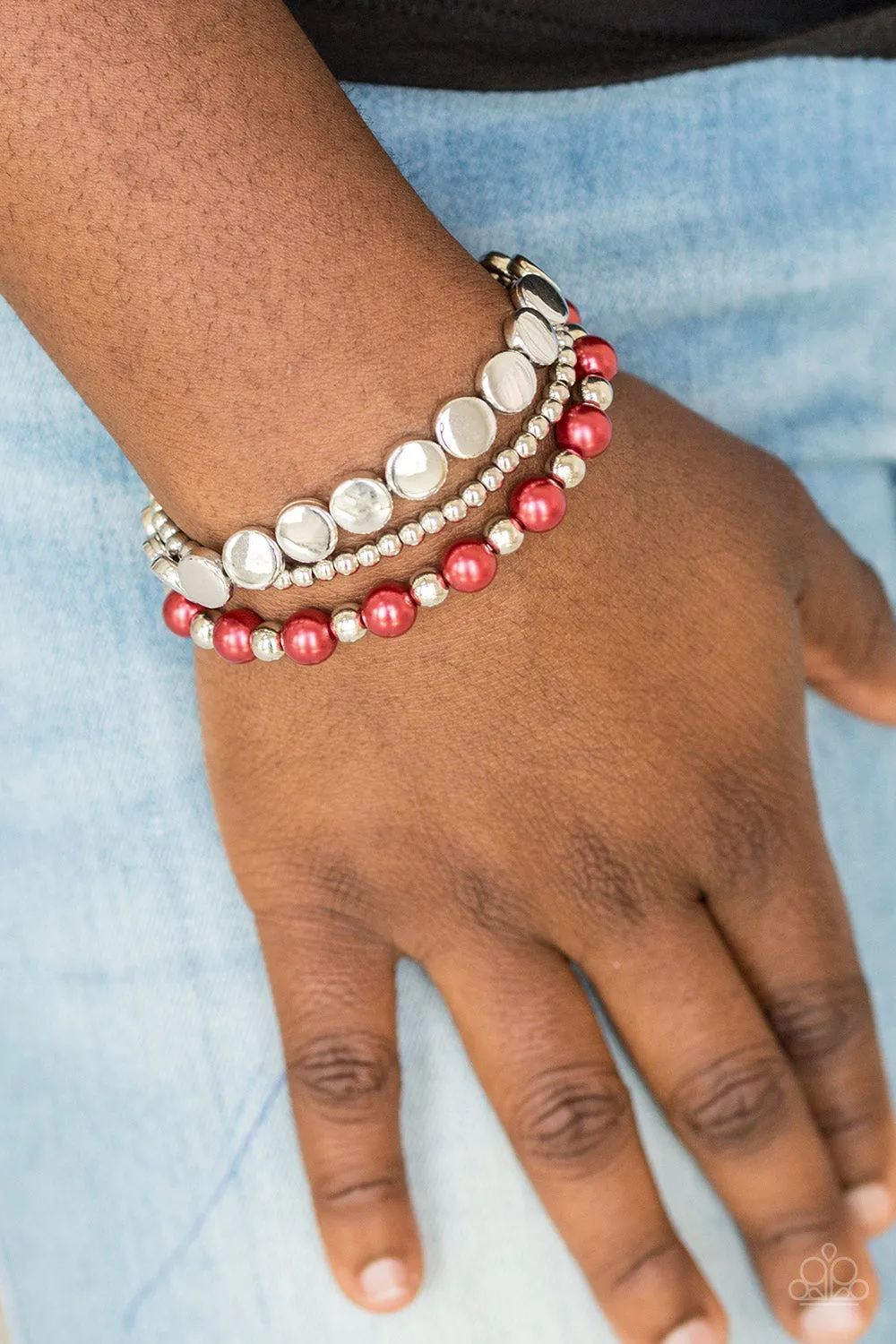 Girly Girl Glamour - Red Paparazzi Bracelet