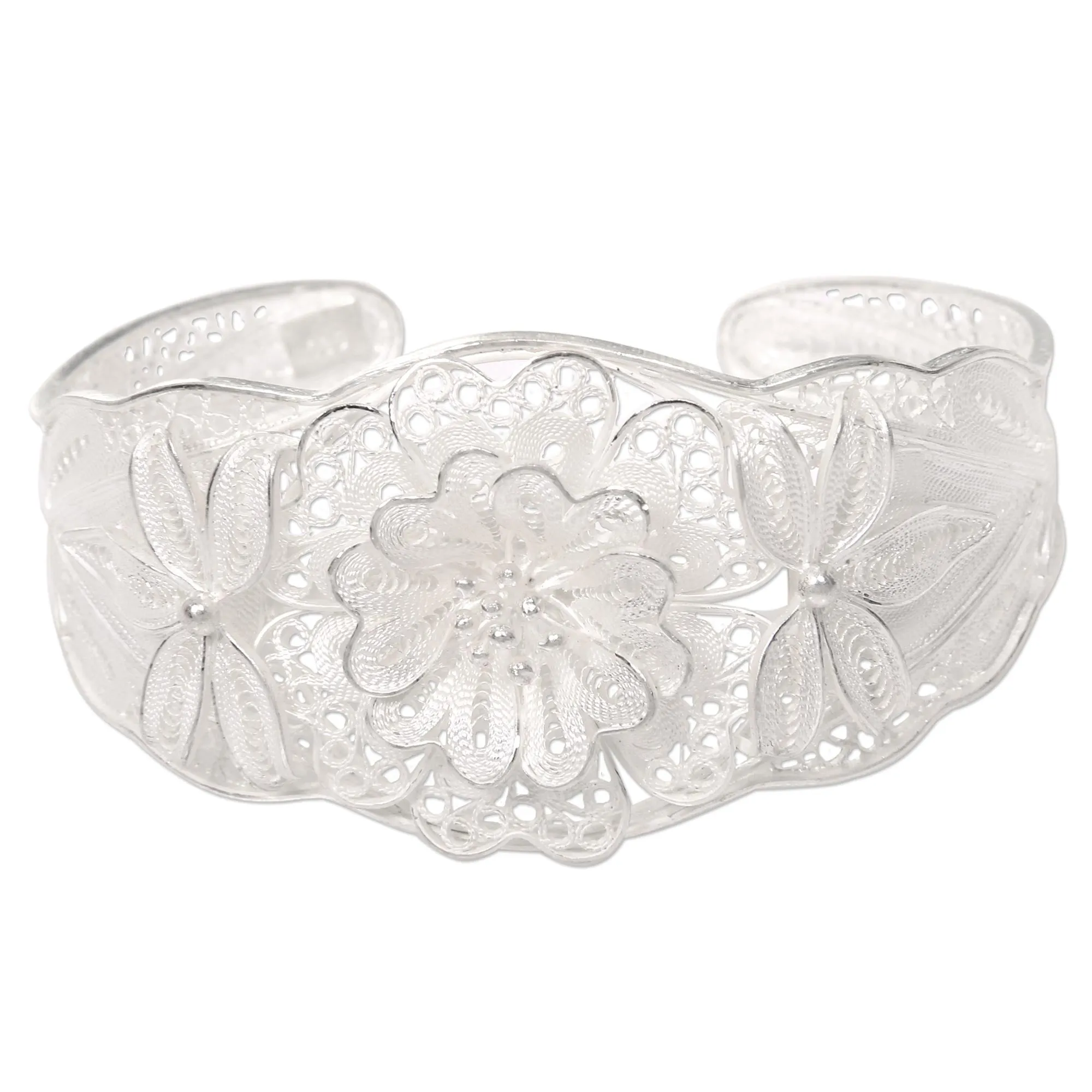 God's Garden Silver Cuff Bracelet