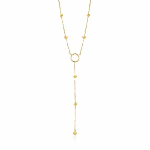 Gold Modern Circle Y Necklace