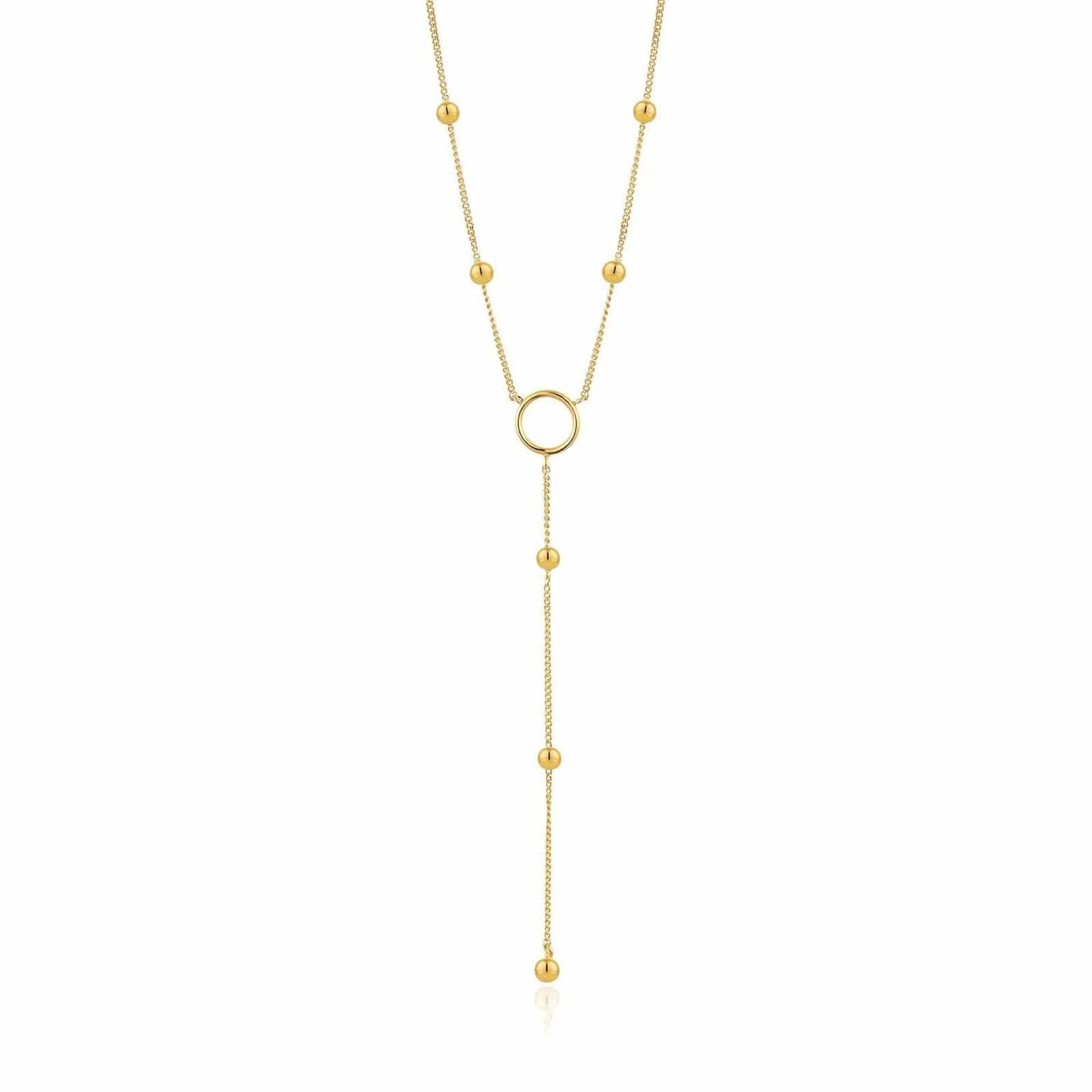 Gold Modern Circle Y Necklace