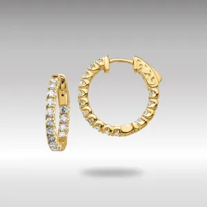 Gold Oro Spotlight Lab Grown Dia. SI , H , Round Hoop with Safety Clasp Earrings - Model XE2011LG