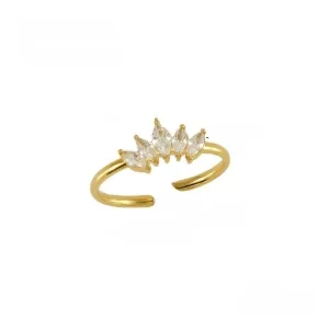 Gold Plated Penta Zircon Gold Rings JLTR0422