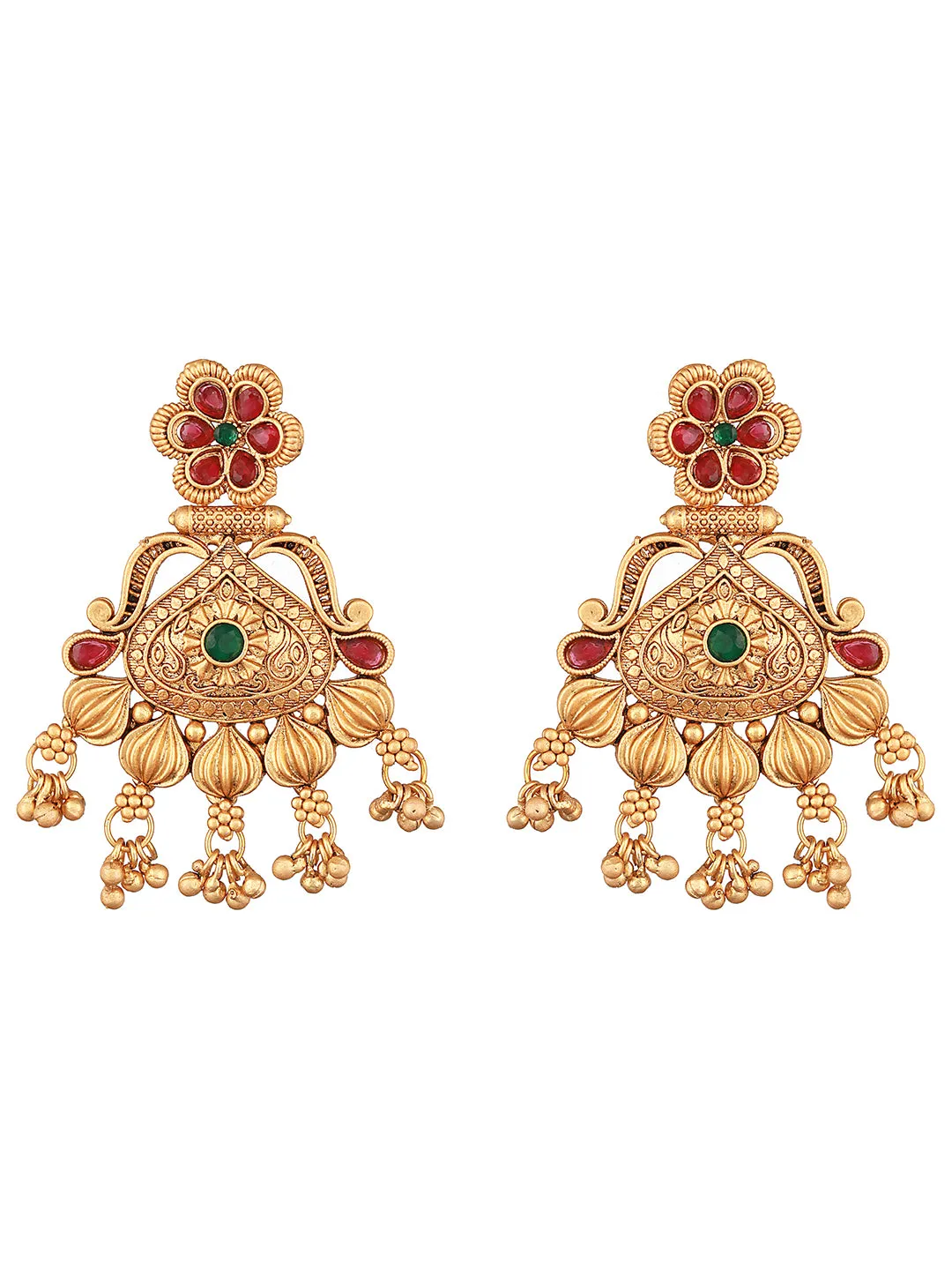 Gold-Toned Classic Jhumkas Earrings