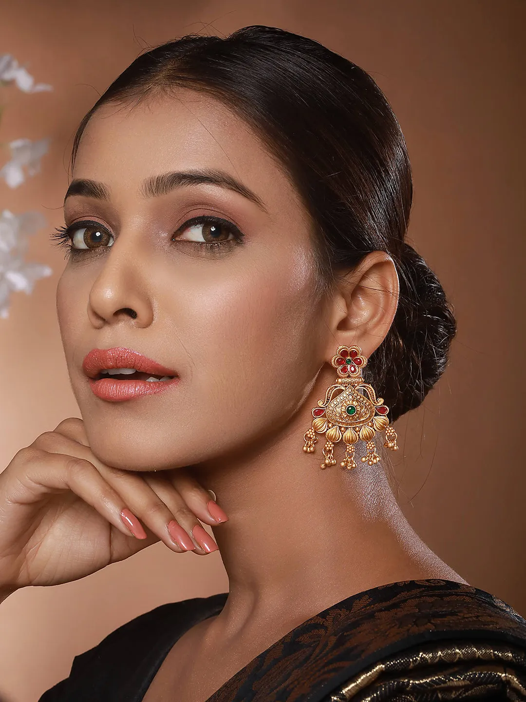 Gold-Toned Classic Jhumkas Earrings