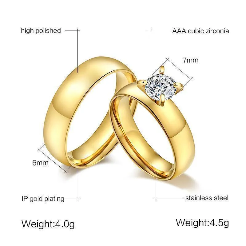 Gold Wedding Engagement Rings