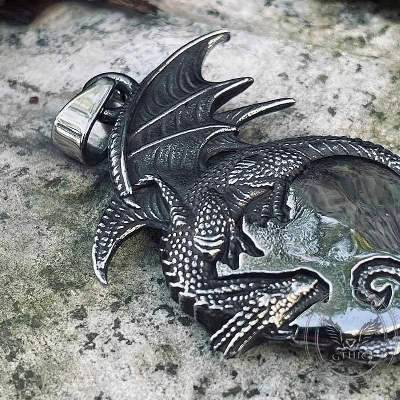 Gothic Dragon Heart Stainless Steel Pendant