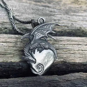 Gothic Dragon Heart Stainless Steel Pendant