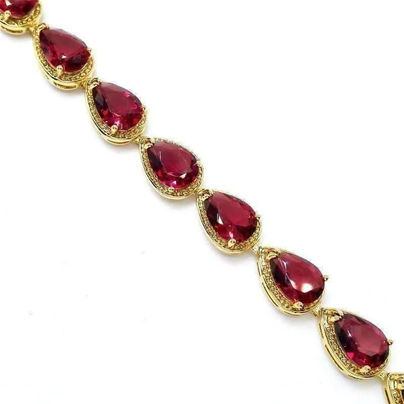 Graceful Water Drop CZ 18K Yellow Gold Plated Bracelet for Women