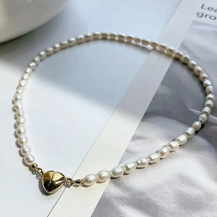 Heart Symphony Paired Pearl Necklace