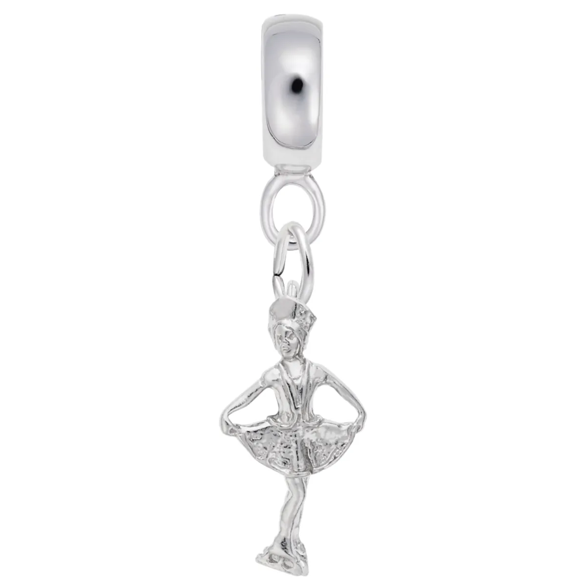 Iceskater Charm Dangle Bead In Sterling Silver