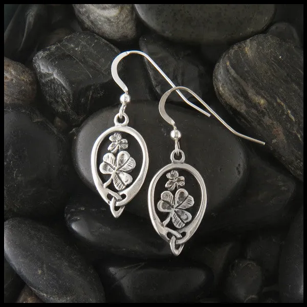 Irish Shamrock Earrings in Silver