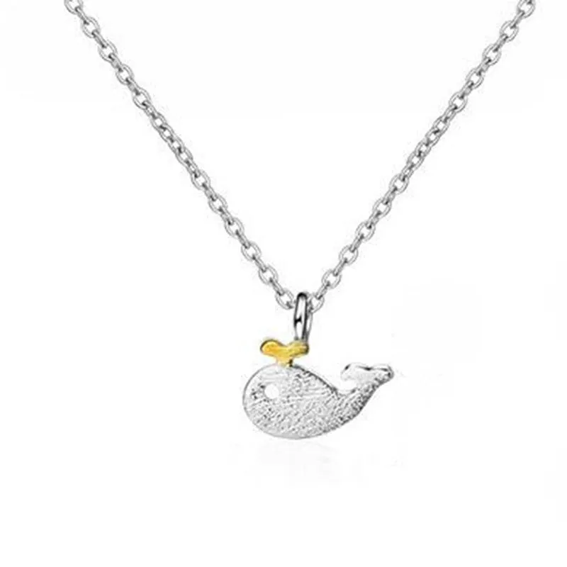 Korean Jewelry Simple Cute Little Whale Jewelry Set for Her in 925 Sterling Silver