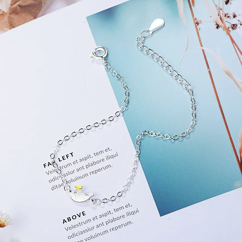 Korean Jewelry Simple Cute Little Whale Jewelry Set for Her in 925 Sterling Silver