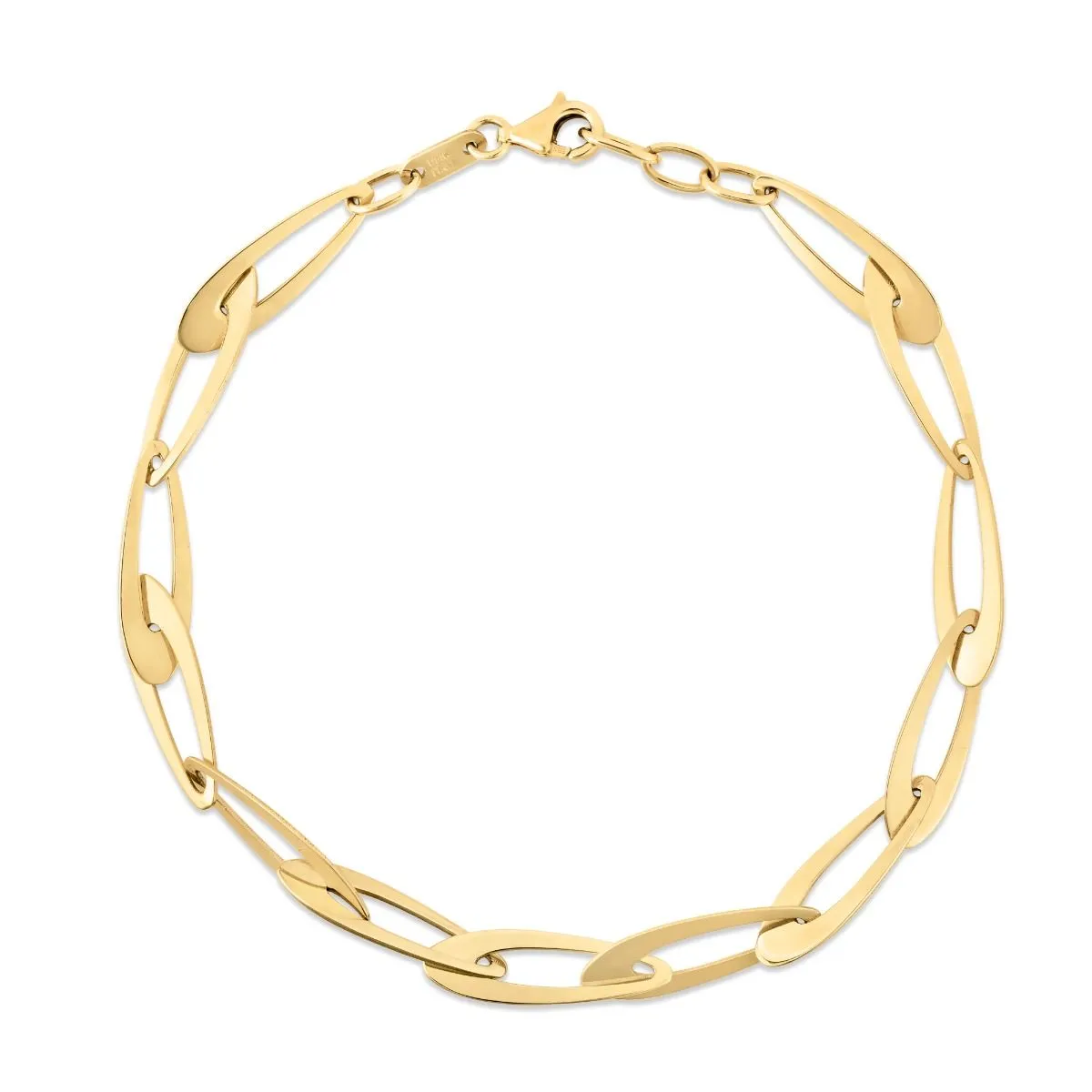 La Goccia Oval Link Bracelet in 14k Yellow Gold