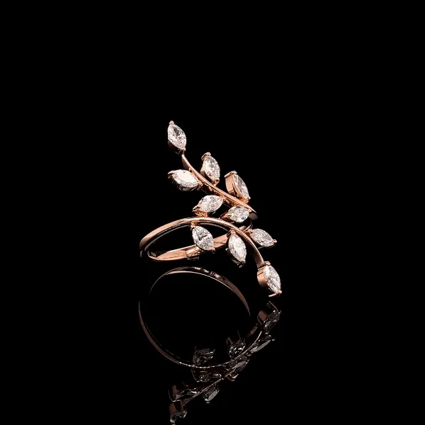 Leaf Marquise Diamond Ring