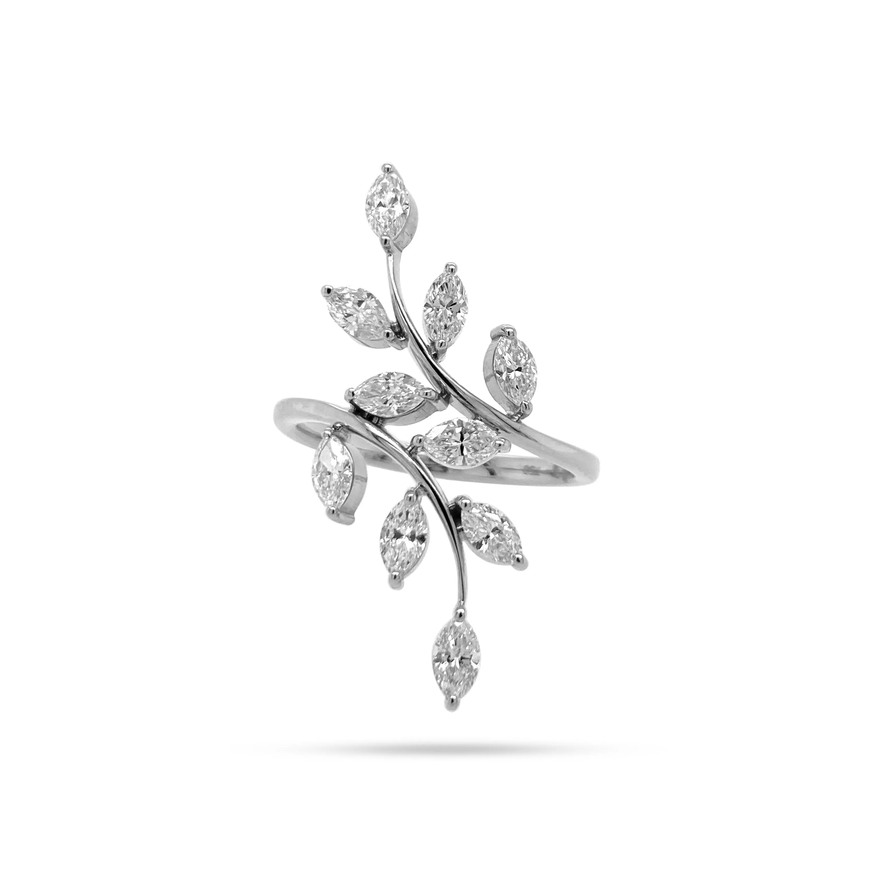 Leaf Marquise Diamond Ring