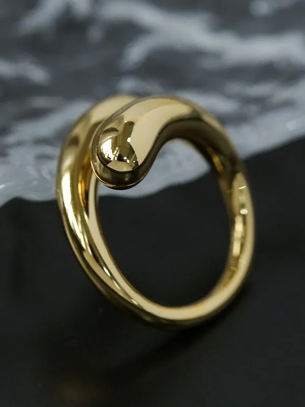 Metal Style Water Drop Adjustable Open Ring