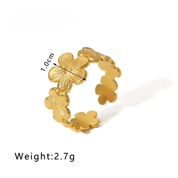 Modern Style Hepta Flora Gold Ring JLTR0450