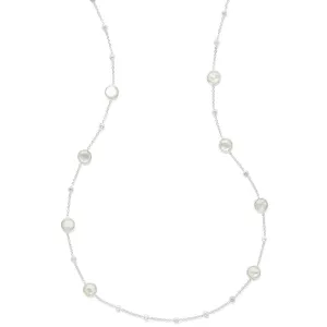 Multi Station Mother of Pearl Necklace in Sterling Silver