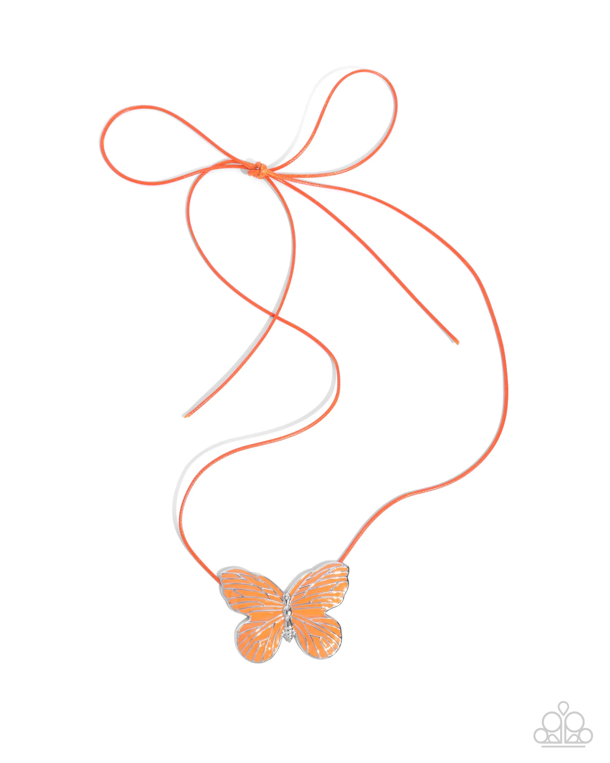 Necklaces Fluttering Fervor - Orange Butterfly