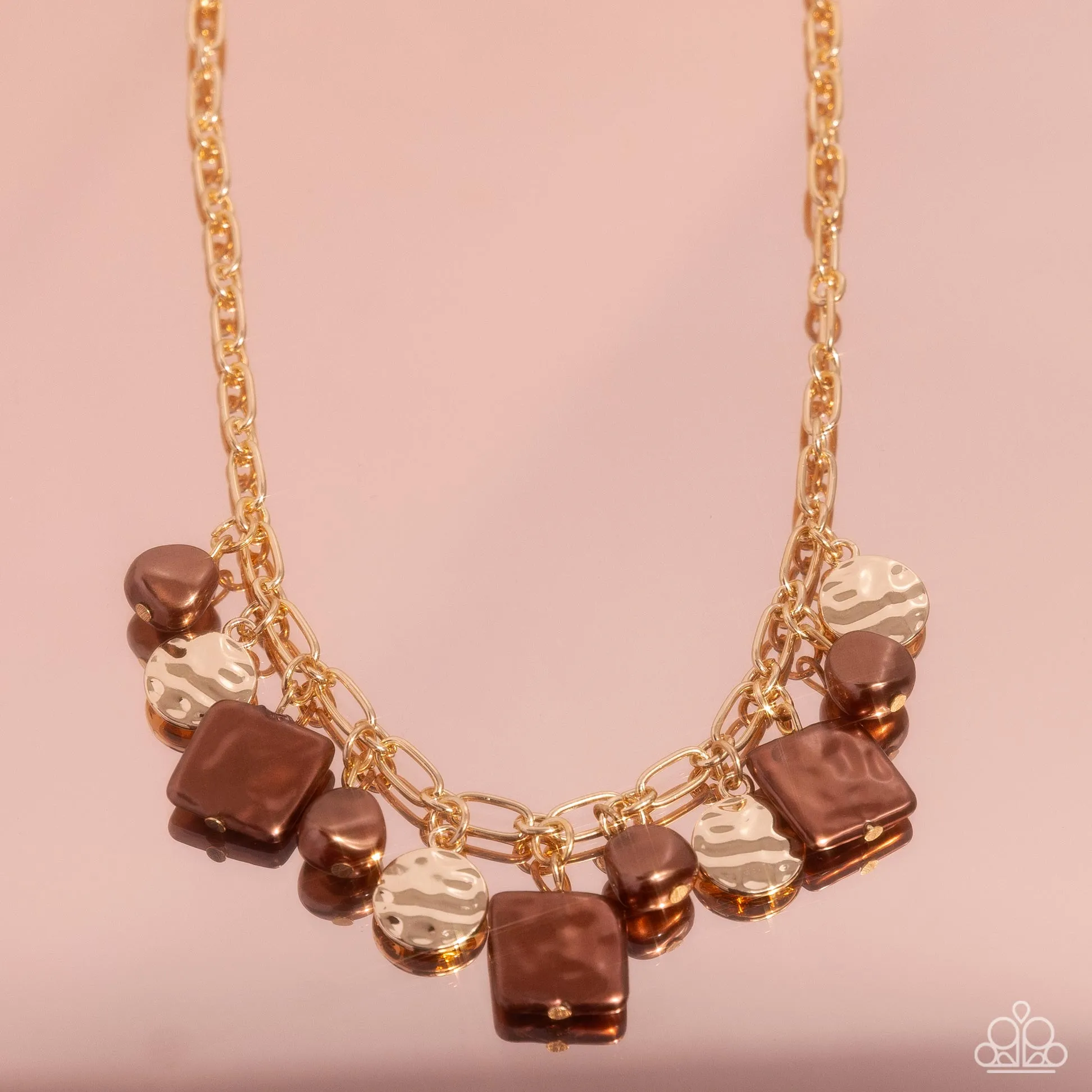 Necklaces Sophisticated Squared - Brown Pearl N2432