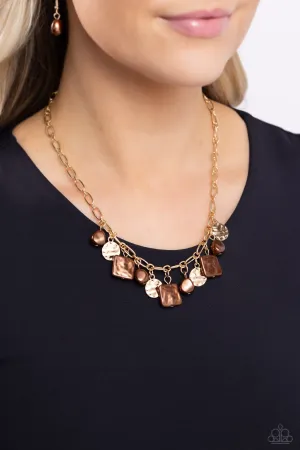 Necklaces Sophisticated Squared - Brown Pearl N2432