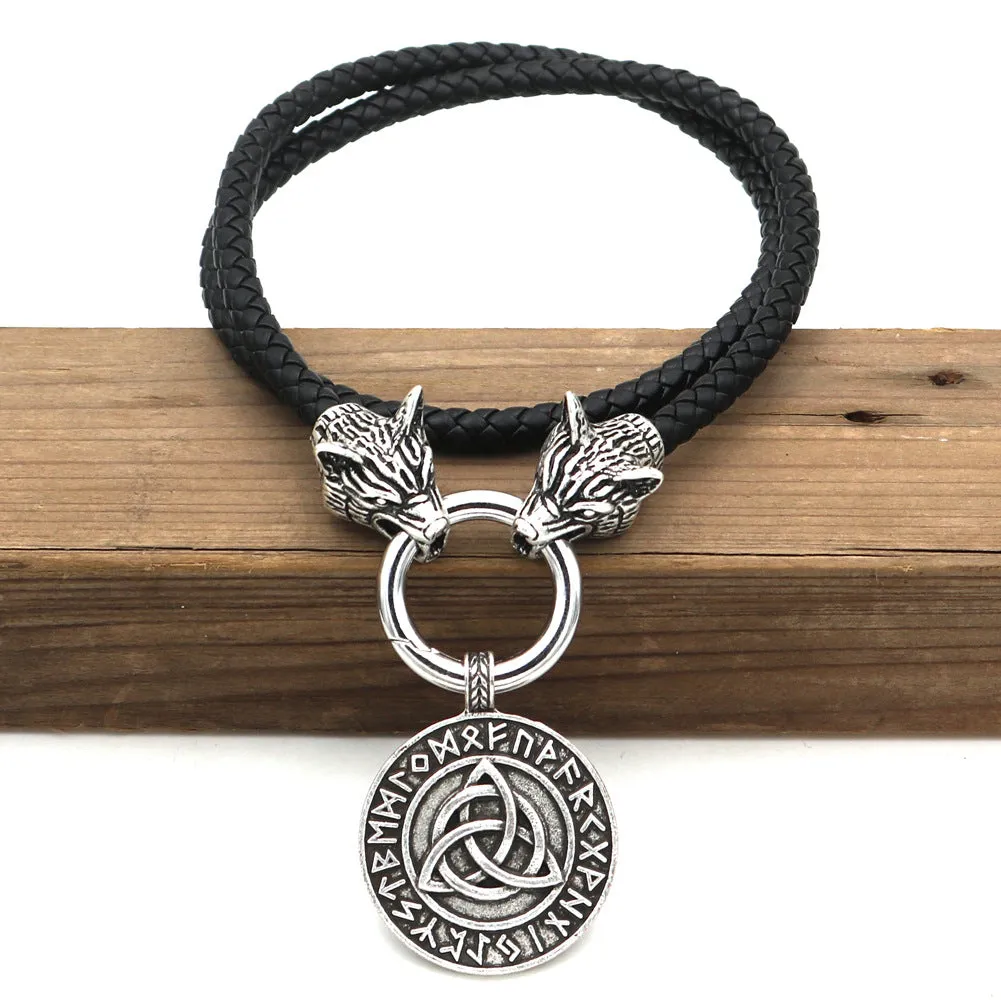 Norse Legacy Men's Alloy Pendant Necklace with Viking Influences