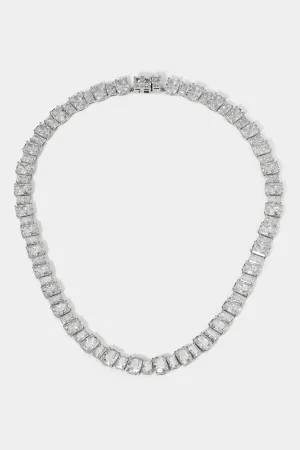 NORTHERN LIGHTS CUSHION AND EMERALD CUT CZ TENNIS COLLAR NECKLACE