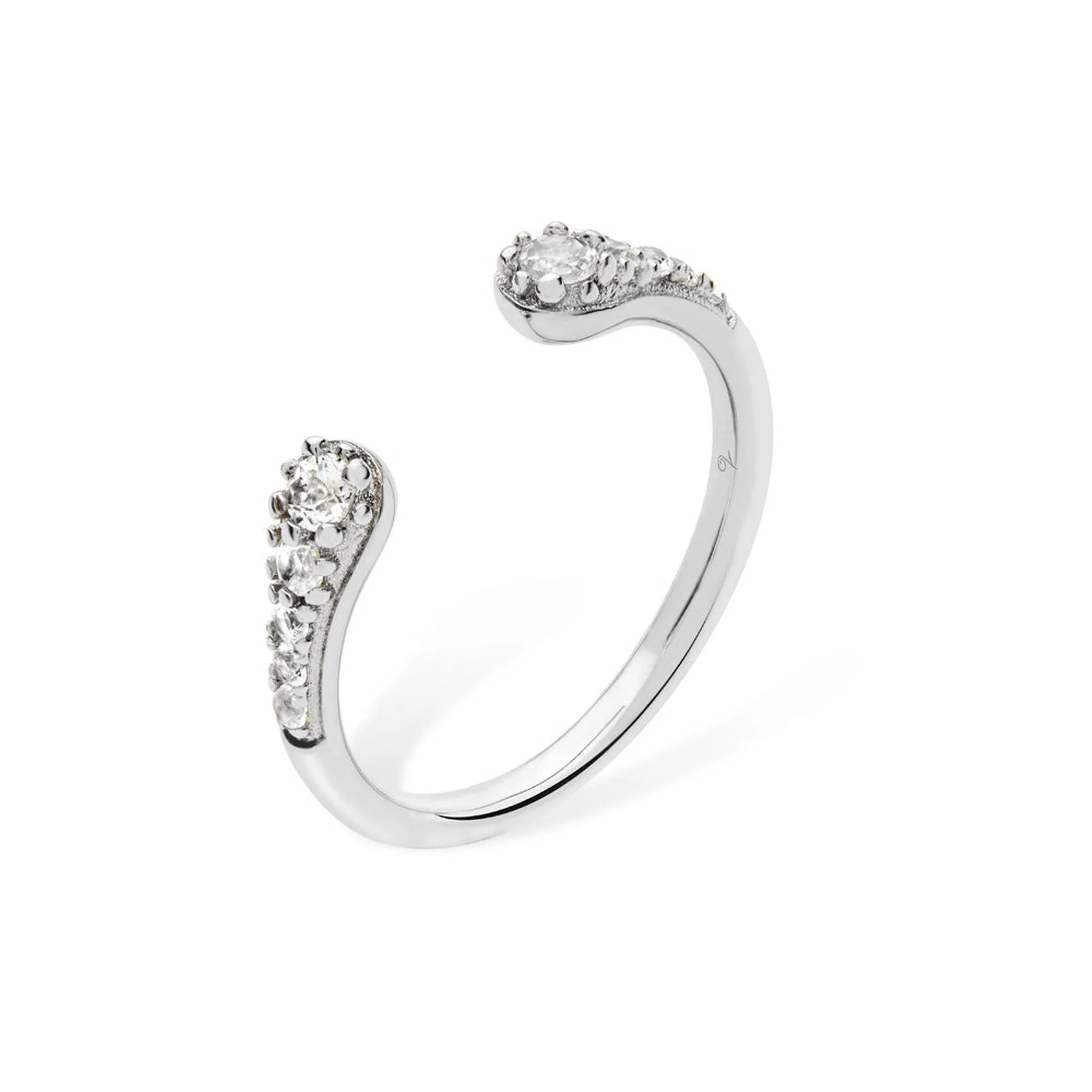 Open Skinny Drip Ring with White Topaz