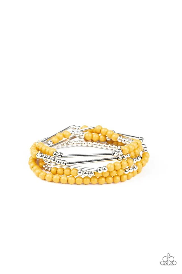 Paparazzi Bracelet ~ BEAD Between The Lines - Yellow