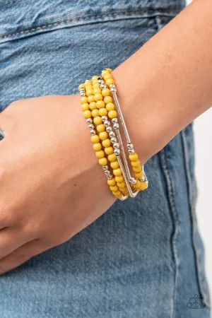 Paparazzi Bracelet ~ BEAD Between The Lines - Yellow