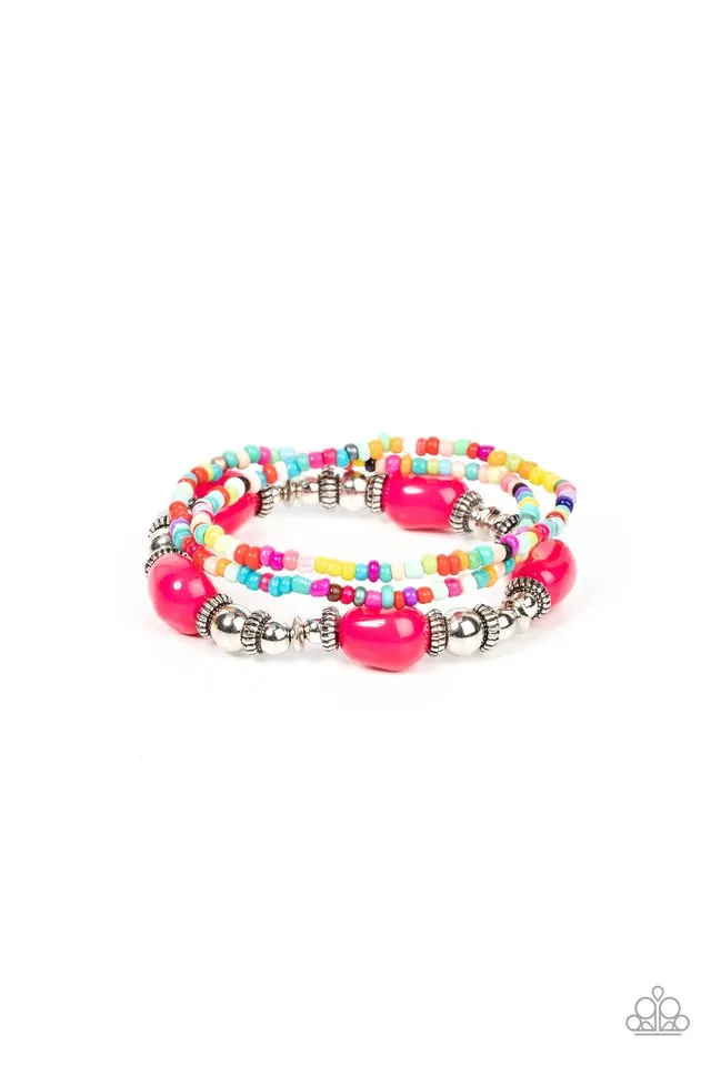 Paparazzi Bracelet ~ Confidently Crafty - Pink