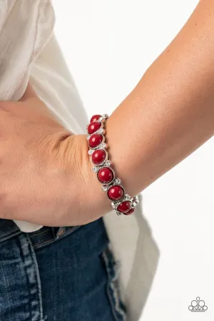 Paparazzi Bracelet ~ Flamboyantly Fruity - Red