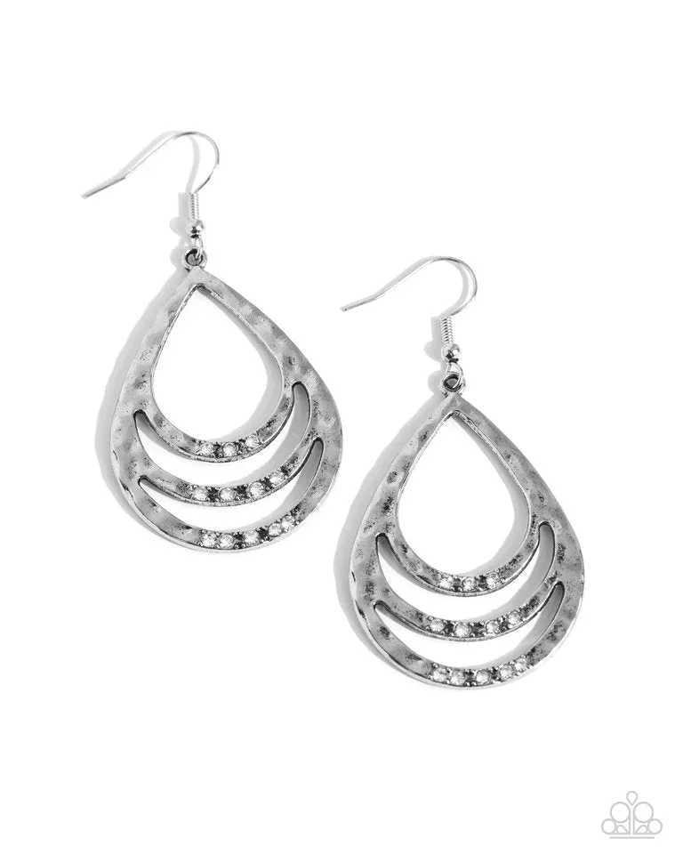 Paparazzi Earring ~ Sojourn Shimmer - White