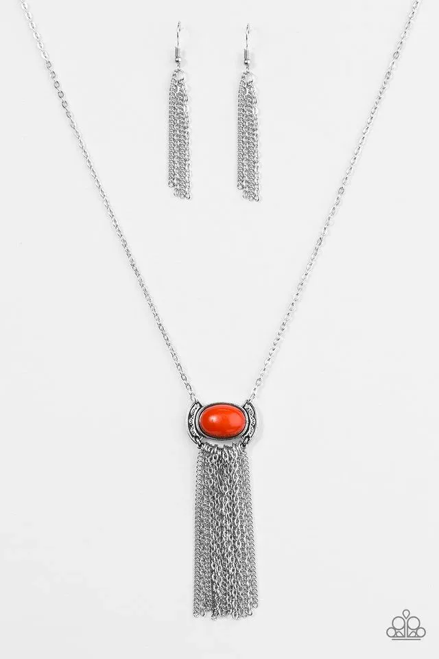 Paparazzi Necklace ~ Fair-Weather FRINGE - Orange